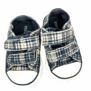 Converse All Star Baby Size 2 Low Top Brown Orange Plaid Chuck Taylor